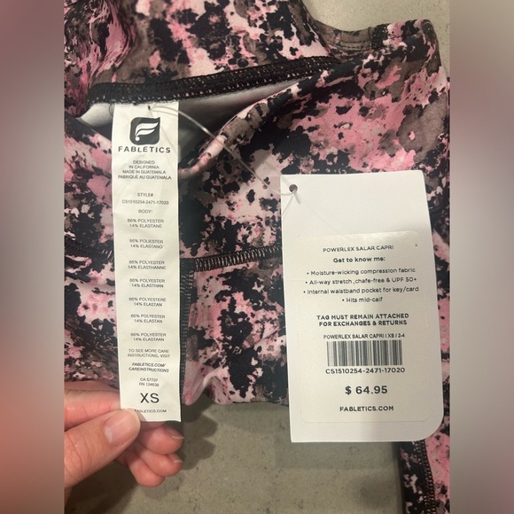 Fabletics Powerlex Salar Capri Cropped Leggings Women’s XS Printed Yoga Running - Picture 3 of 9